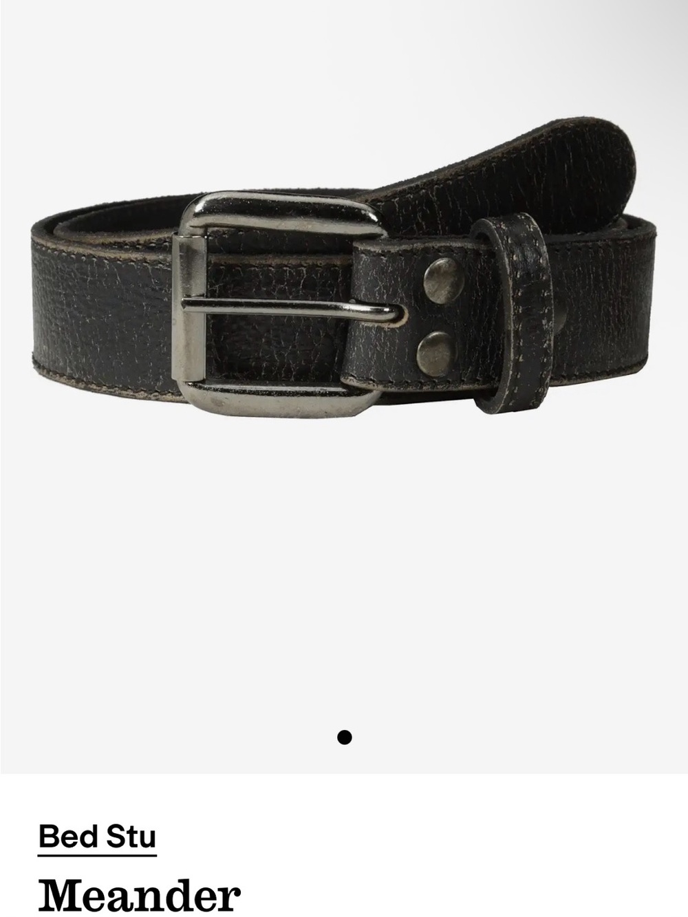 BED|STU Black Distressed Leather Belt with Metal Buckle